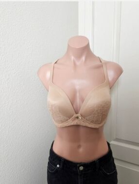 Everyday Lace-Trim  Bra - Nude Sz 34dd